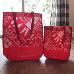 Brand new! - LULULEMON Red & White DUO Large & Small Reusable Shopping Bags